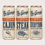 All three Tall Boy seasonings: Cajun, Steak and Everything