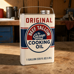 Original Tallow Cooking Oil one gallon refill can with steel wire bail handle